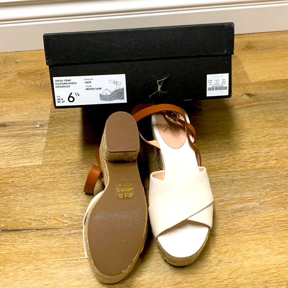Jcrew Cross Strap Platform Wedge Espadrilles Sand… - image 3